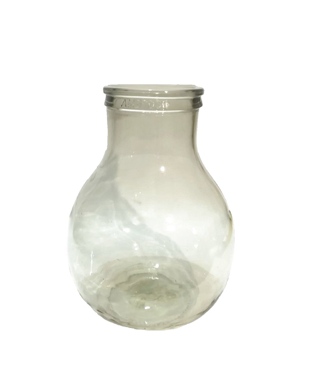 Damigiana litri 10 bocca larga con cesto plastica - buyglass