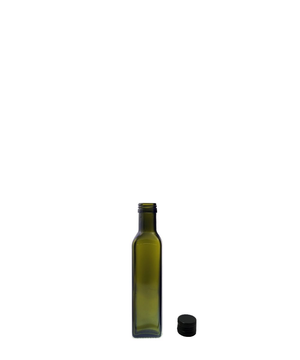 acquaverde 20 pz Bottiglia Vetro Scuro UVAG Bottiglia marasca Trasparente Olio liquore Quadra per campioncini capienza 100 ml con Tappo 