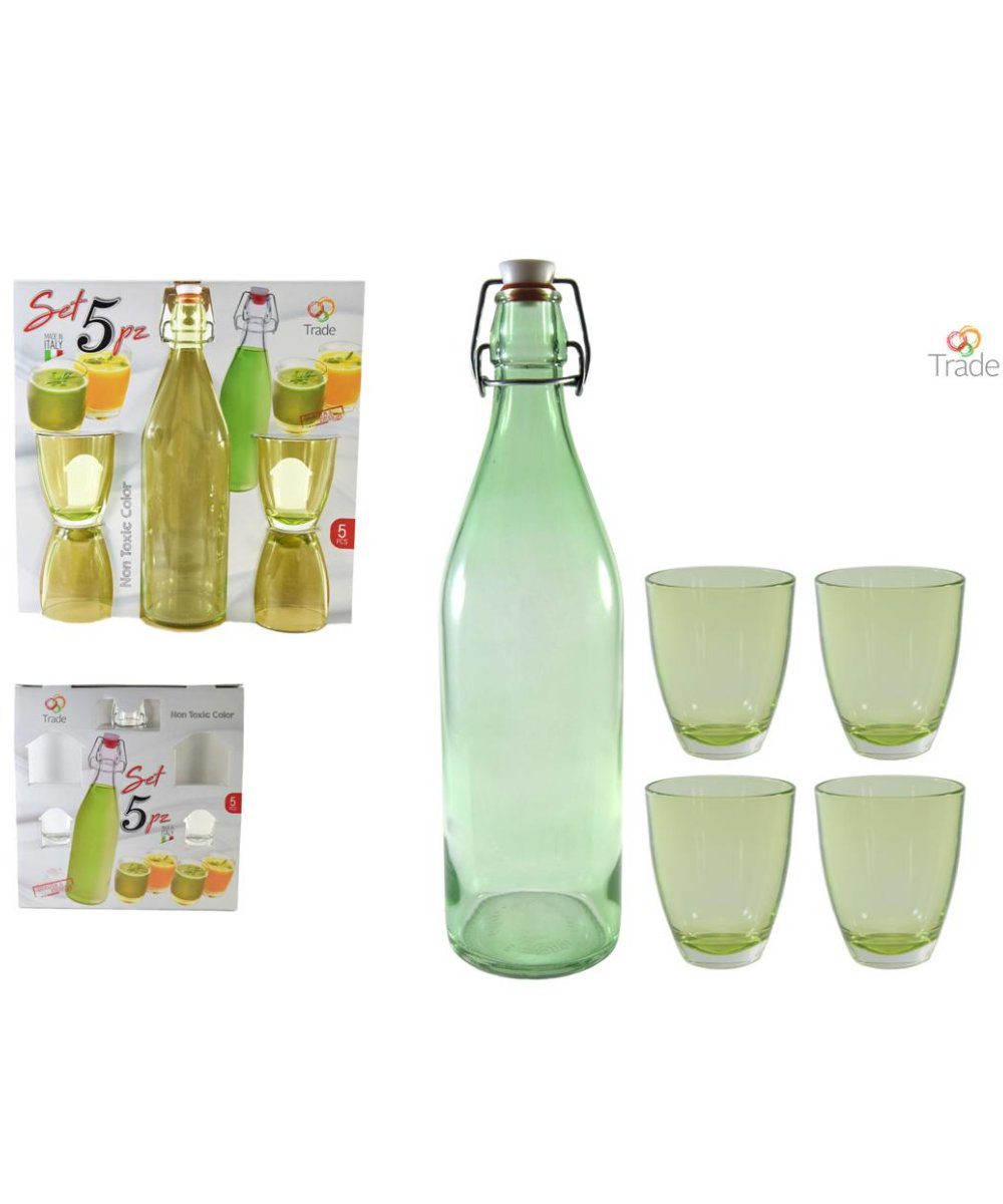 SET 5 PZ BOTT + BICC. IN CART. LINEA ALMA VERDE