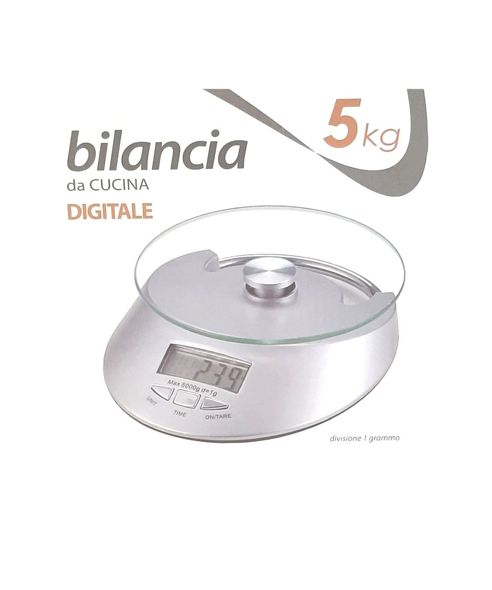 Digitale da cucina Wage Glass fino a 5 Kg LCD lettera Wage Bilancia 080 