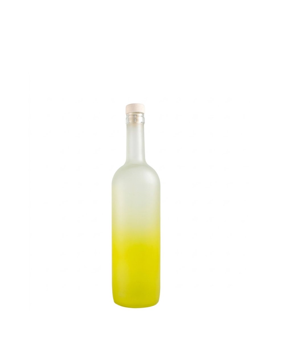 Bottiglia Bordolese cc 375 Satinata Vetro Giallo con tappo
