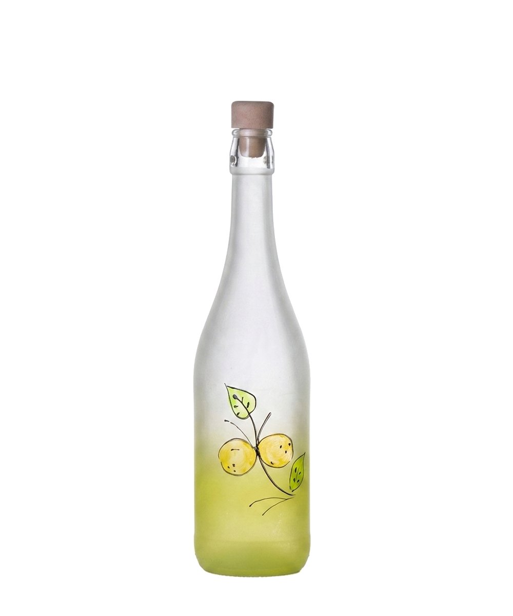Bottiglia con limoni Satinata gialla ml 750 con tappo in pacchi da 14 pezzi