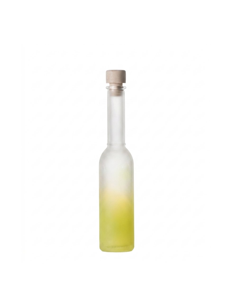 Bottiglia per liquore ml 200 satinata gialla con tappo in pacchi da 42 pezzi
