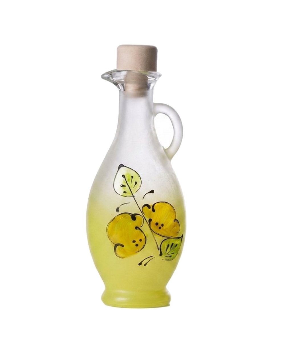 Bottiglia per liquore ml 500 satinata gialla con disegni in pacchi da 15 pezzi