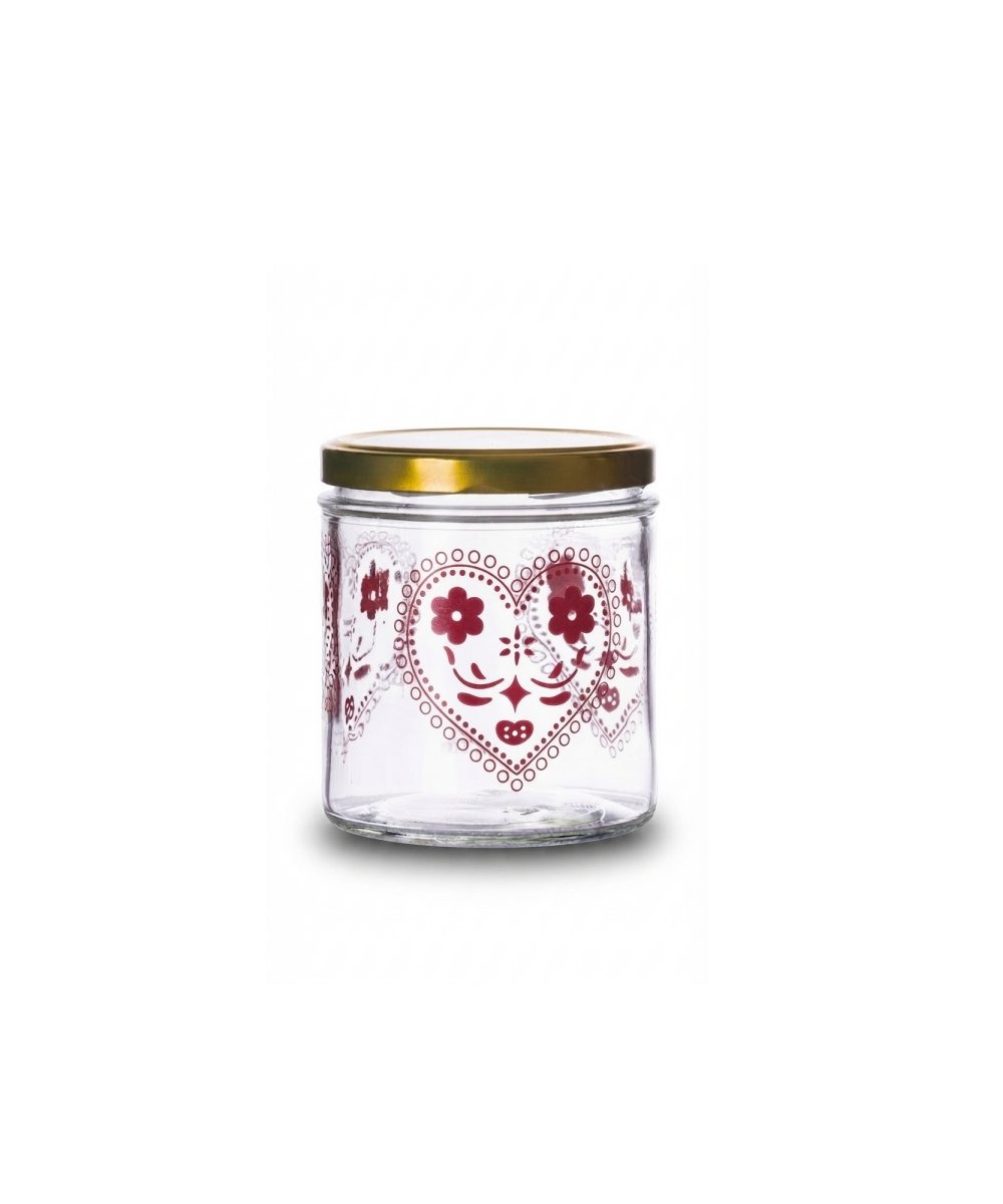 Barattolo vetro per conserve 800 ml in pacchi da 12 pezzi disegno rosso