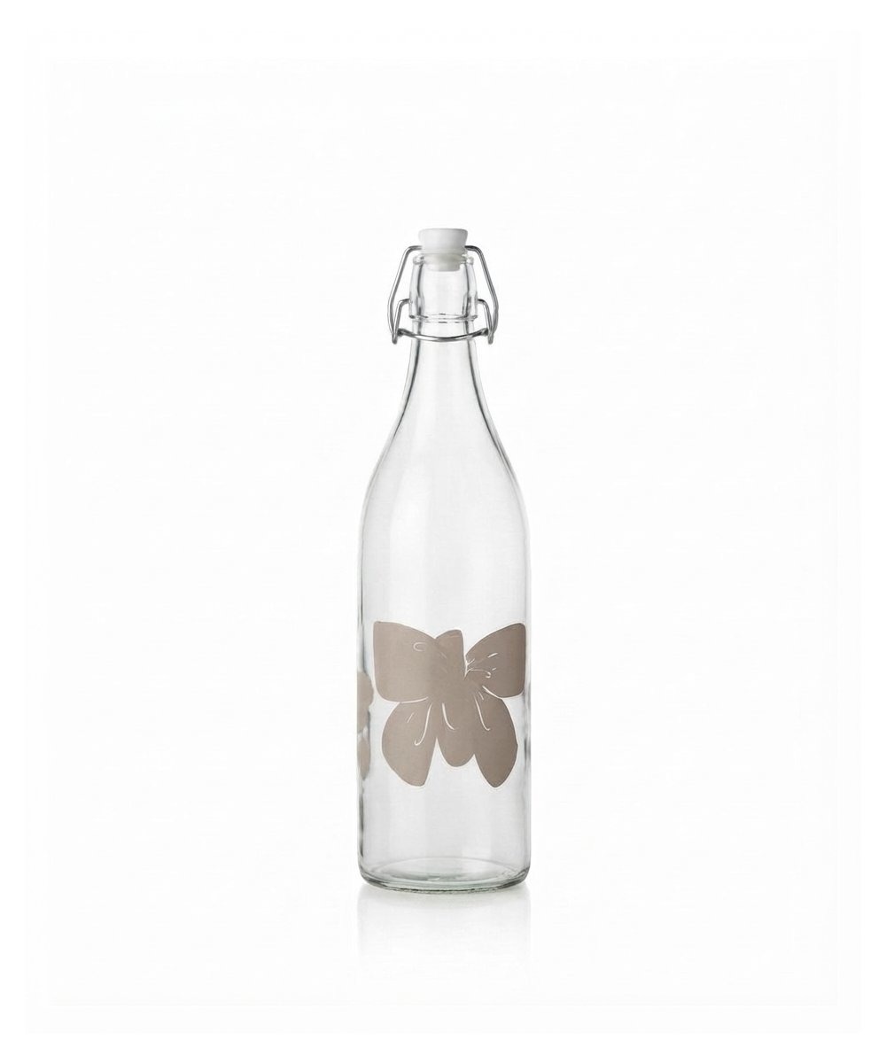 Bottiglia 1000 ml per sciroppo tappo meccanico lory tortora vuota