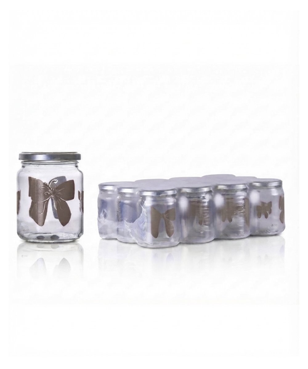 Vaso per conserve 390 ml con tappo fiocco tortora pacchi da 12