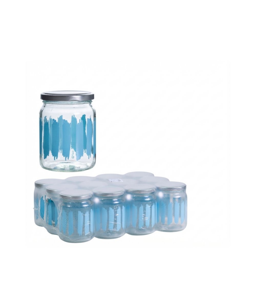 Vaso per conserve alimentari in pachi da 12 - 390 ml con tappo decoro celeste siviglia