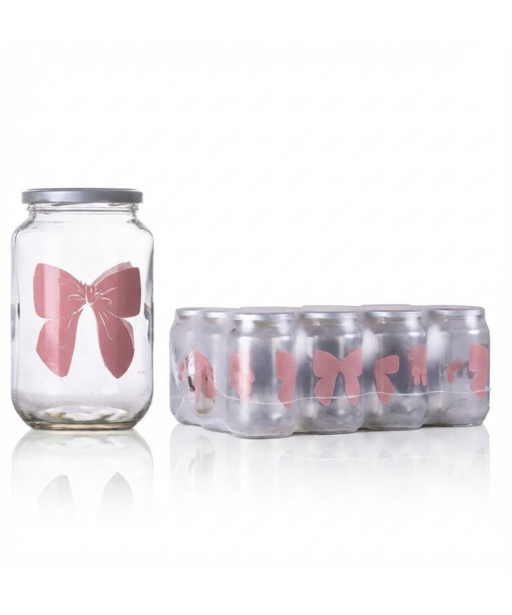 Vaso per conserve e marmellate pacchi da 12 ml 1062 con tappo fiocco rosa