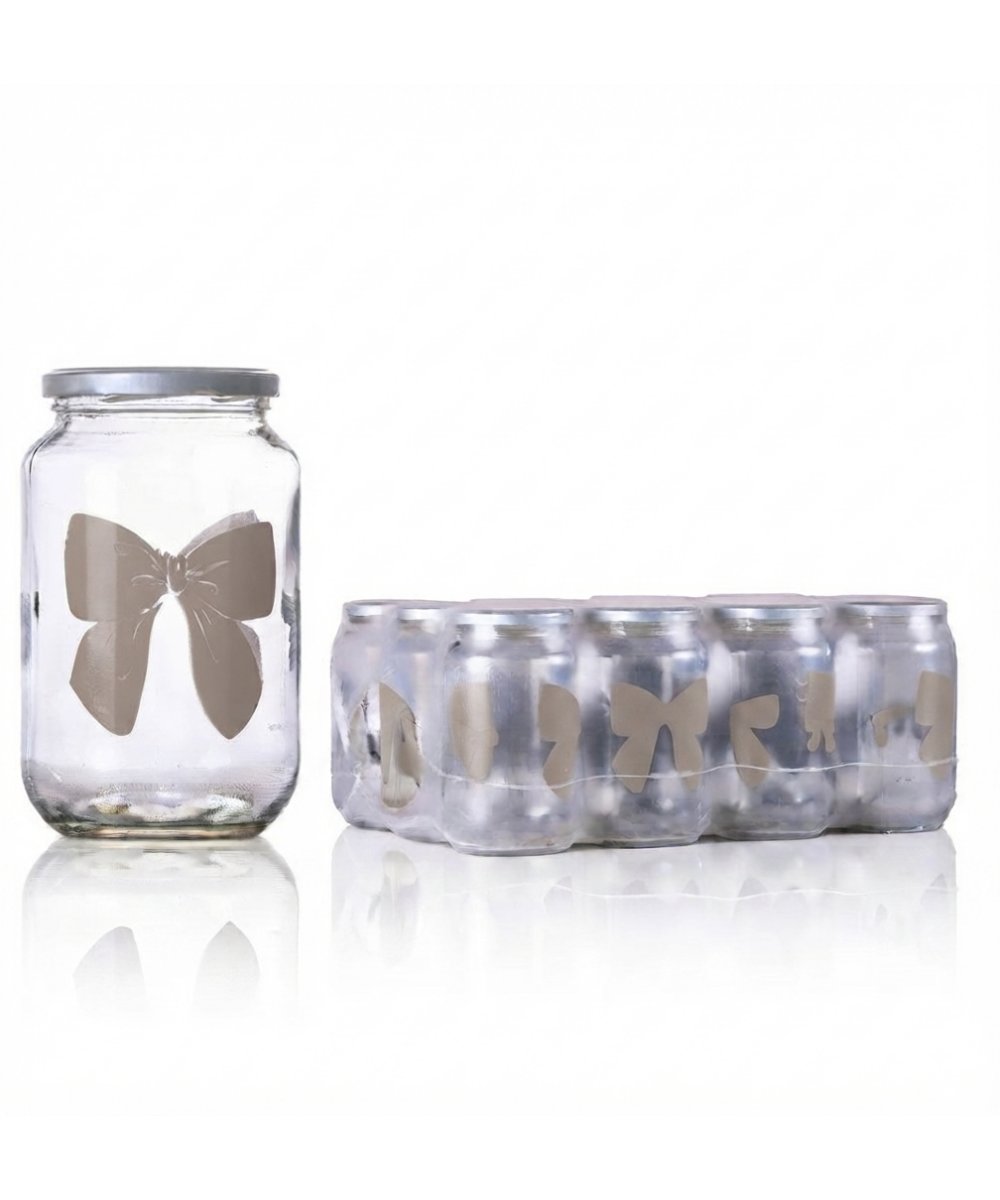 Vaso per conserve e marmellate pacchi da 12 ml 1062 con tappo fiocco tortora
