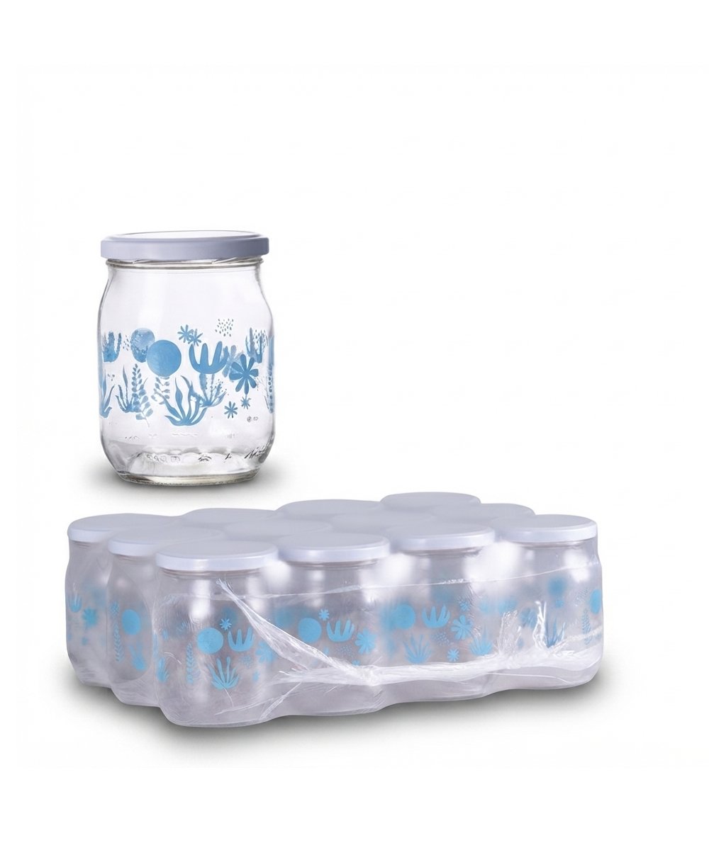 Vaso per conserve e pomodori in pacchi da 12 - 580 ml diametro 82 colore celeste