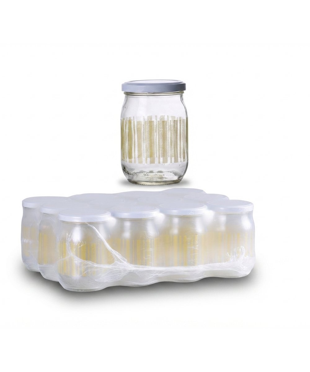 Vaso per marmellate e conserve alimentari 580 ml pacchi da 12 dec. Dot. giallo