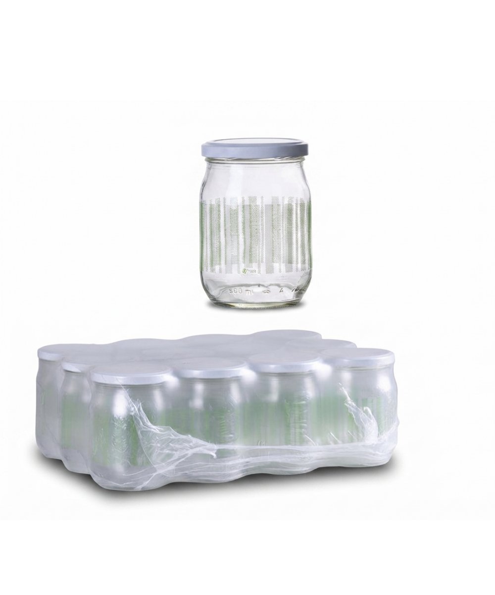 Vaso per marmellate e conserve alimentari 580 ml pacchi da 12 dec. Dot. verde